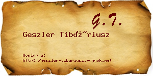 Geszler Tibériusz névjegykártya